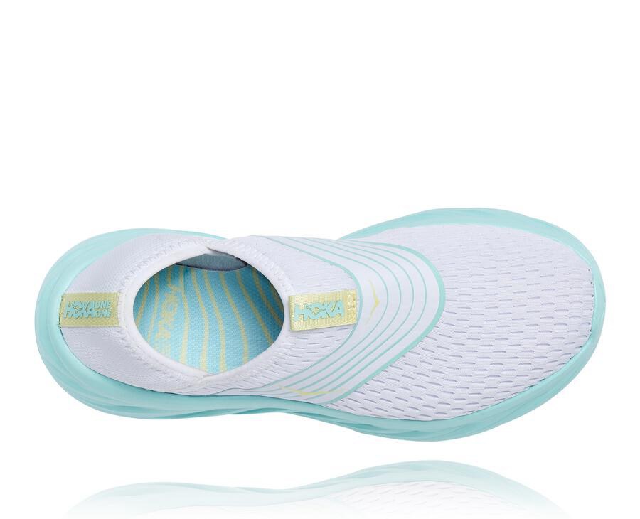 Hoka Australia One One ORA Recovery - Womens Sandals White/Blue - KDWTN-3526